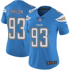 Women's Nike Los Angeles Chargers #93 Darius Philon Electric Blue Alternate Vapor Untouchable Limited Player NFL Jersey