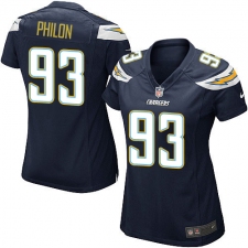 Women's Nike Los Angeles Chargers #93 Darius Philon Game Navy Blue Team Color NFL Jersey