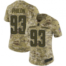 Women's Nike Los Angeles Chargers #93 Darius Philon Limited Camo 2018 Salute to Service NFL Jersey