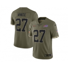 Men's Buffalo Bills #27 Tre'Davious White 2022 Olive Salute To Service Limited Stitched Jersey