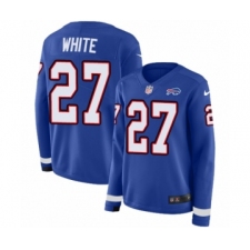 Women's Nike Buffalo Bills #27 Tre'Davious White Limited Royal Blue Therma Long Sleeve NFL Jersey