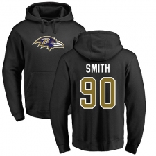 NFL Nike Baltimore Ravens #90 Za'Darius Smith Black Name & Number Logo Pullover Hoodie