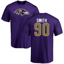 NFL Nike Baltimore Ravens #90 Za'Darius Smith Purple Name & Number Logo T-Shirt