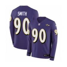 Youth Nike Baltimore Ravens #90 Za'Darius Smith Limited Purple Therma Long Sleeve NFL Jersey