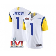 Men's Los Angeles Rams #1 Desean Jackson White 2022 Super Bowl LVI Vapor Limited Stitched Jersey