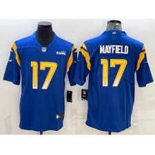 Men's Los Angeles Rams #17 Baker Mayfield 2022 Blue Vapor Untouchable Limited Stitched Jersey