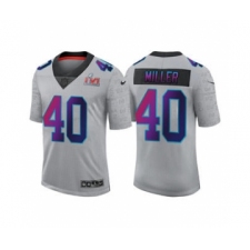 Men's Los Angeles Rams #40 Von Miller Gray 2022 Super Bowl LVI Limited Stitched Jersey