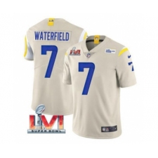 Men's Los Angeles Rams #7 Bob Waterfield Bone 2022 Super Bowl LVI Vapor Limited Stitched