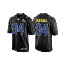 Men's Los Angeles Rams #94 A'Shawn Robinson Black 2022 Super Bowl LVI Game Stitched Jersey