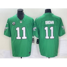Men's Nike Philadelphia Eagles #11 AJ Brown Green 2023 F.U.S.E. Vapor Untouchable C Stitched Football Jersey