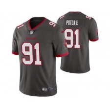 Men's Tampa Bay Buccaneers #91 Benning Potoa'e Gray Vapor Untouchable Limited Stitched Jersey