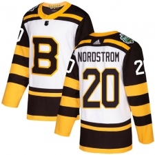 Youth Adidas Boston Bruins #20 Joakim Nordstrom Authentic White 2019 Winter Classic NHL Jersey