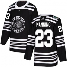 Men's Adidas Chicago Blackhawks #23 Brandon Manning Authentic Black 2019 Winter Classic NHL Jersey