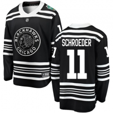 Men's Chicago Blackhawks #11 Jordan Schroeder Black 2019 Winter Classic Fanatics Branded Breakaway NHL Jersey
