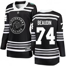 Women's Chicago Blackhawks #74 Nicolas Beaudin Black 2019 Winter Classic Fanatics Branded Breakaway NHL Jersey