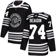 Youth Adidas Chicago Blackhawks #74 Nicolas Beaudin Authentic Black 2019 Winter Classic NHL Jersey