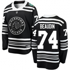 Youth Chicago Blackhawks #74 Nicolas Beaudin Black 2019 Winter Classic Fanatics Branded Breakaway NHL Jersey