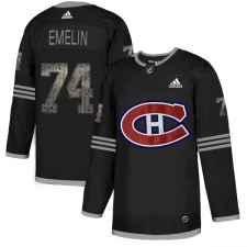 Men's Adidas Montreal Canadiens #74 Alexei Emelin Black Authentic Classic Stitched NHL Jersey