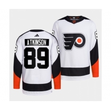 Men's Philadelphia Flyers #89 Cam Atkinson White 2022 Reverse Retro Stitched Jersey