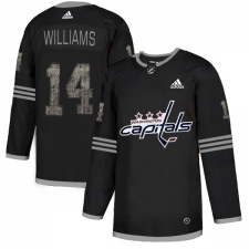 Men's Adidas Washington Capitals #14 Justin Williams Black  1 Authentic Classic Stitched NHL Jersey