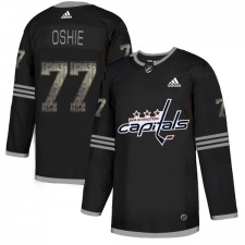 Men's Adidas Washington Capitals #77 T J Oshie Black 1 Authentic Classic Stitched NHL Jersey