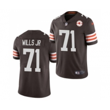 Men's Cleveland Browns #71 Jedrick Wills Jr. 2021 Brown 75th Anniversary Patch Vapor Untouchable Limited Jersey
