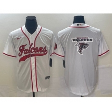 Men's Atlanta Falcons White Team Big Logo Cool Base Stitched Baseball Jersey