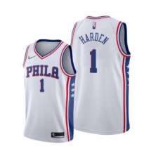 Men's James Harden #1 Philadelphia 76ers Association Edition White Jersey