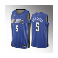 Men's Orlando Magic #5 Paolo Banchero Blue 2022 Draft Basketball Stitched Jersey