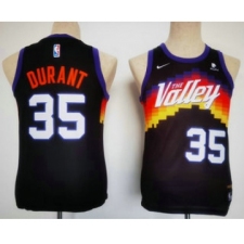 Youth Phoenix Suns #35 Kevin Durant Balck 2022 City Edition Stitched Basketball Jersey