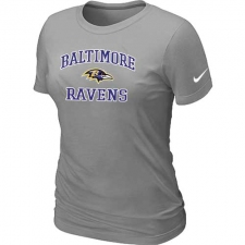 Nike Baltimore Ravens Women's Heart & Soul NFL T-Shirt - Light Grey