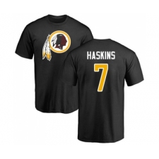 Football Washington Redskins #7 Dwayne Haskins Black Name & Number Logo T-Shirt
