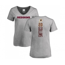 Football Women's Washington Redskins #20 Landon Collins Ash Backer T-Shirt
