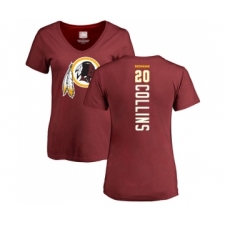 Football Women's Washington Redskins #20 Landon Collins Maroon Backer T-Shirt
