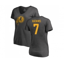 Football Women's Washington Redskins #7 Dwayne Haskins Ash One Color T-Shirt