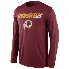 NFL Men's Washington Redskins Nike Burgundy Legend Staff Practice Long Sleeve Performance T-Shirt