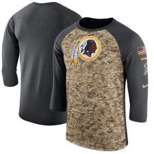 NFL Men's Washington Redskins Nike Camo Anthracite Salute to Service Sideline Legend Performance Three-Quarter Sleeve T-Shirt