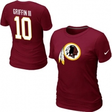 Nike Washington Redskins #10 Robert Griffin III Name & Number Women's NFL T-Shirt - Red