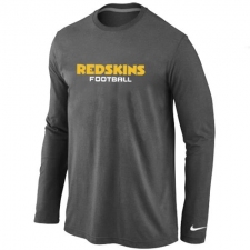 Nike Washington Redskins Authentic Font Long Sleeve NFL T-Shirt - Dark Grey