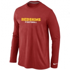 Nike Washington Redskins Authentic Font Long Sleeve NFL T-Shirt - Red