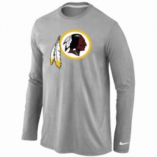 Nike Washington Redskins Team Logo Long Sleeve NFL T-Shirt - Grey