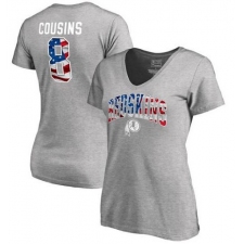 Washington Redskins Kirk Cousins NFL Pro Line by Fanatics Branded Women's Banner Wave Name & Number T-Shirt - Heathered Gray