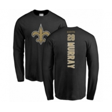 Football New Orleans Saints #28 Latavius Murray Black Backer Long Sleeve T-Shirt
