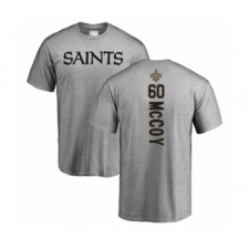 Football New Orleans Saints #60 Erik McCoy Ash Backer T-Shirt