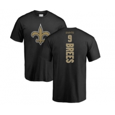 Football New Orleans Saints #9 Drew Brees Black Backer T-Shirt