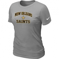 Nike New Orleans Saints Women's Heart & Soul NFL T-Shirt - Light Grey