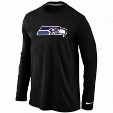 Nike Seattle Seahawks Team Logo Long Sleeve NFL T-Shirt - Black