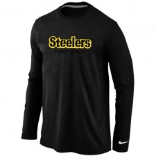 Nike Pittsburgh Steelers Authentic Font Long Sleeve NFL T-Shirt - Black