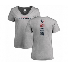 Football Women's Houston Texans #21 Bradley Roby Ash Backer T-Shirt