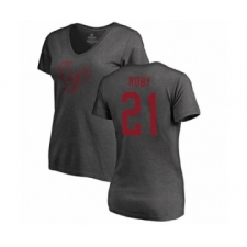 Football Women's Houston Texans #21 Bradley Roby Ash One Color T-Shirt
